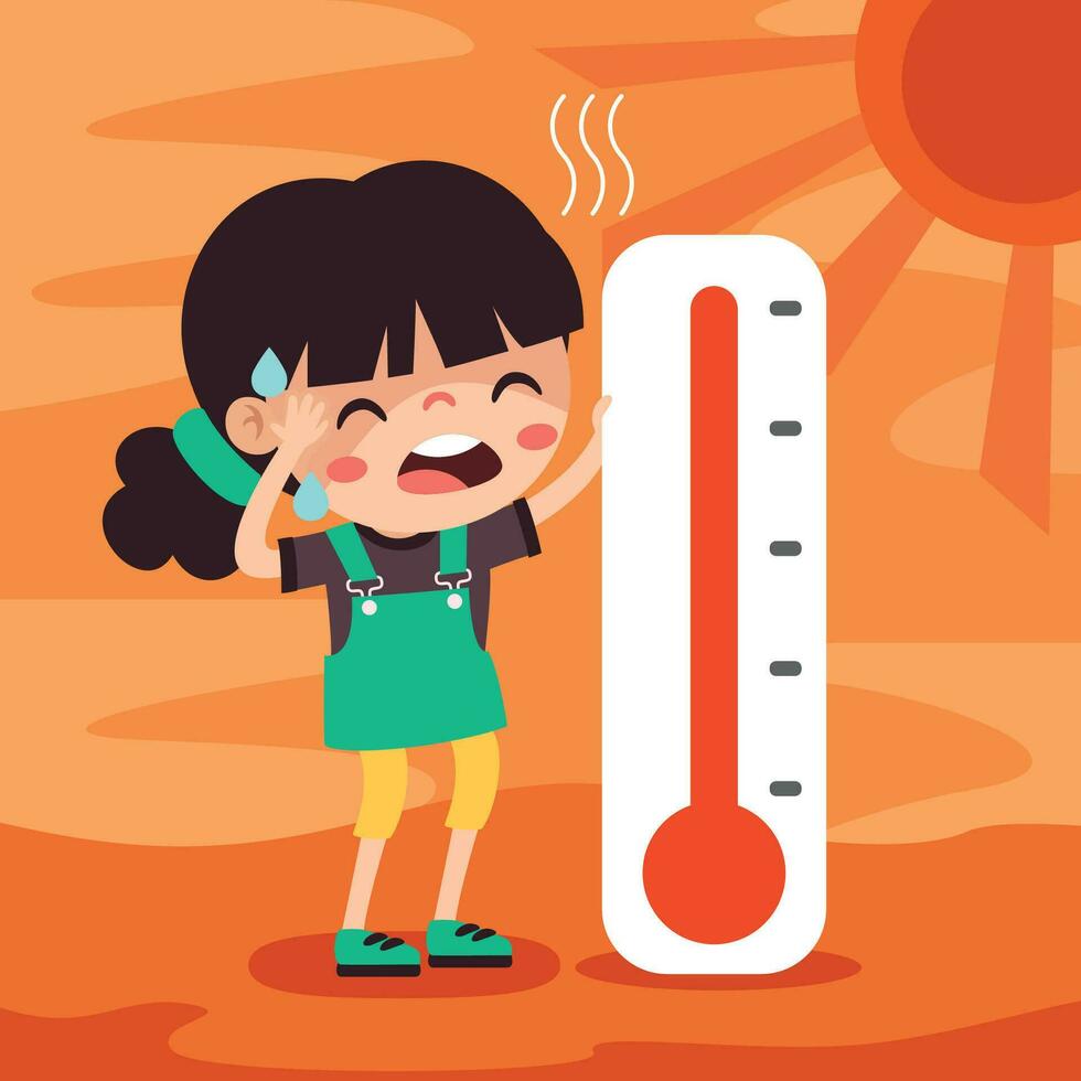 caliente clima y soleado día vector