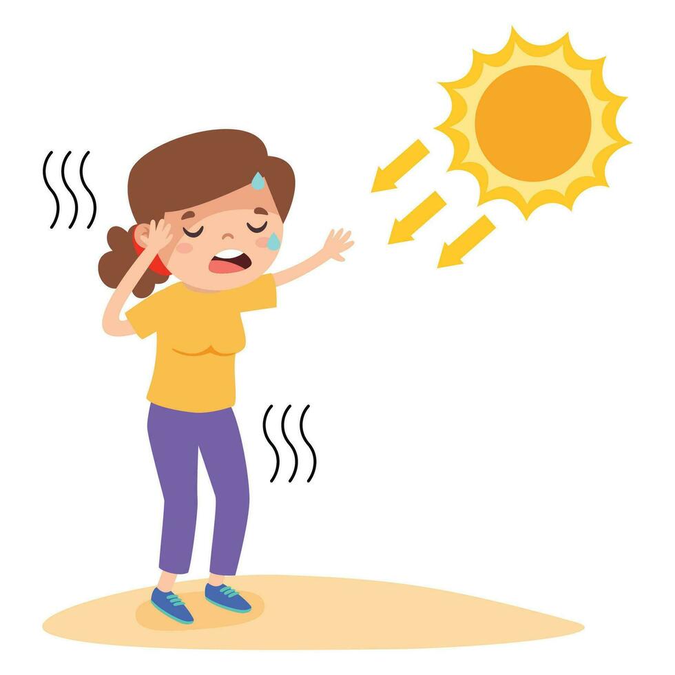 Hot Weather And Sunny Day vector