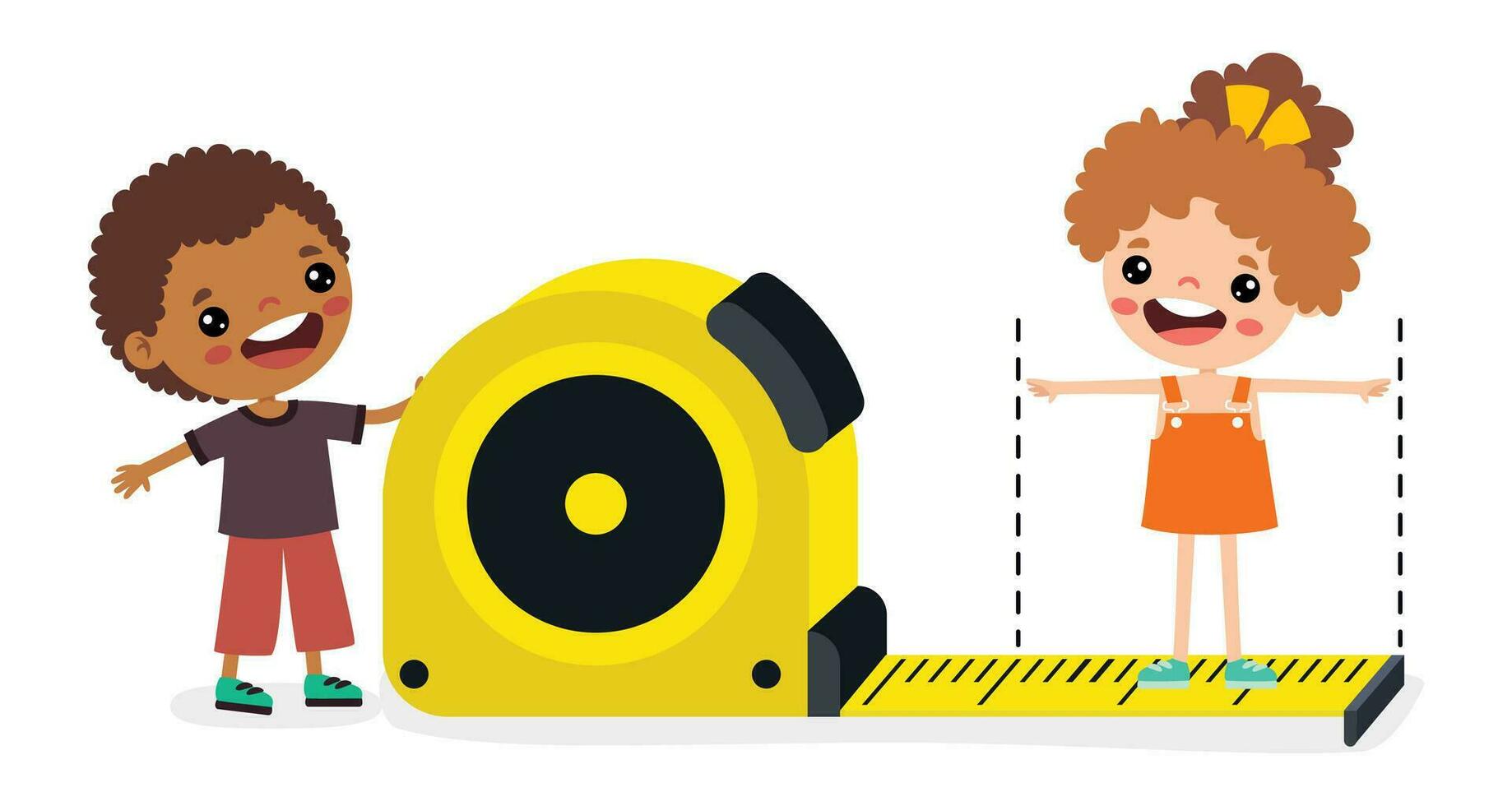 Cartoon Student Using Tape Measure vector