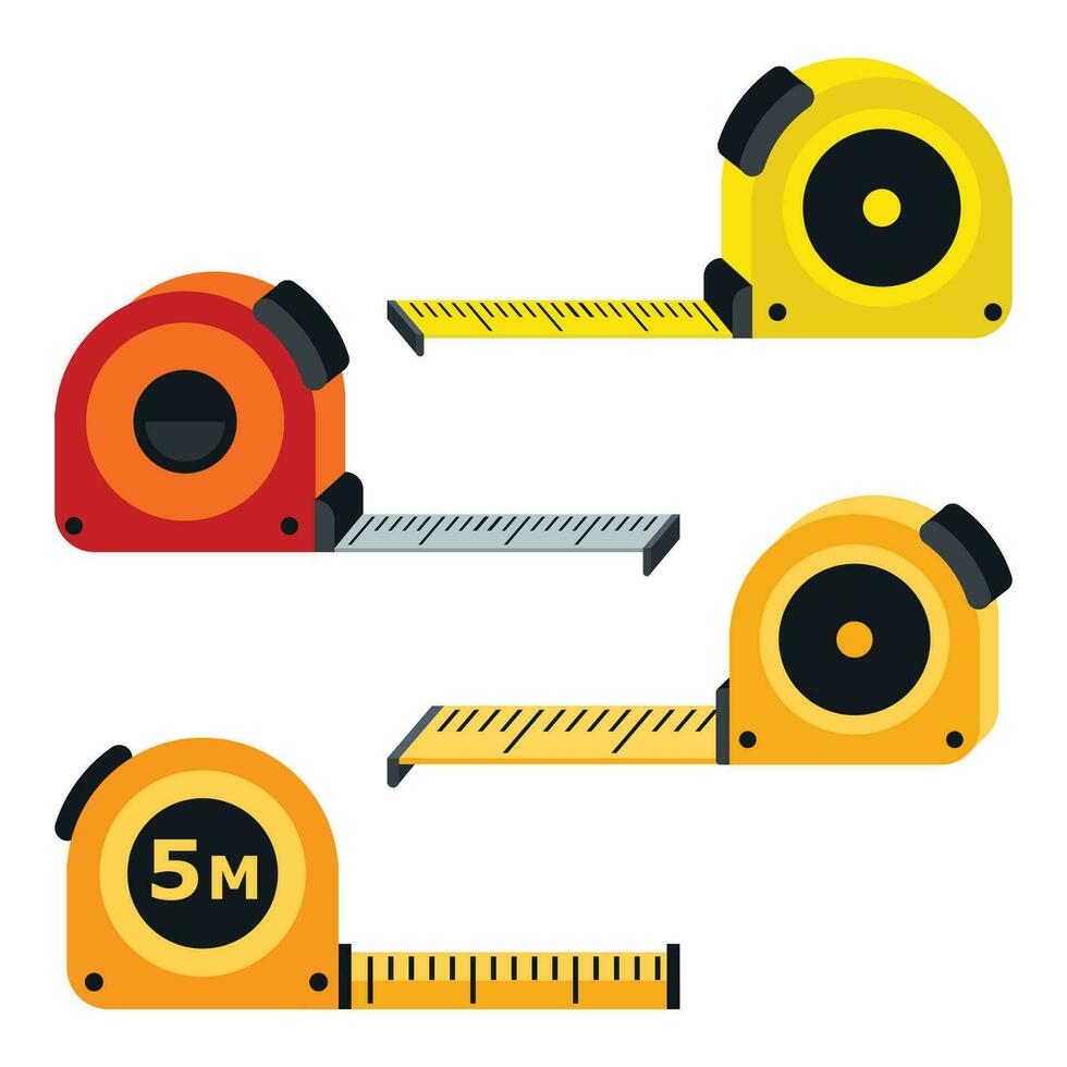 Set Of Various Tape Measures vector