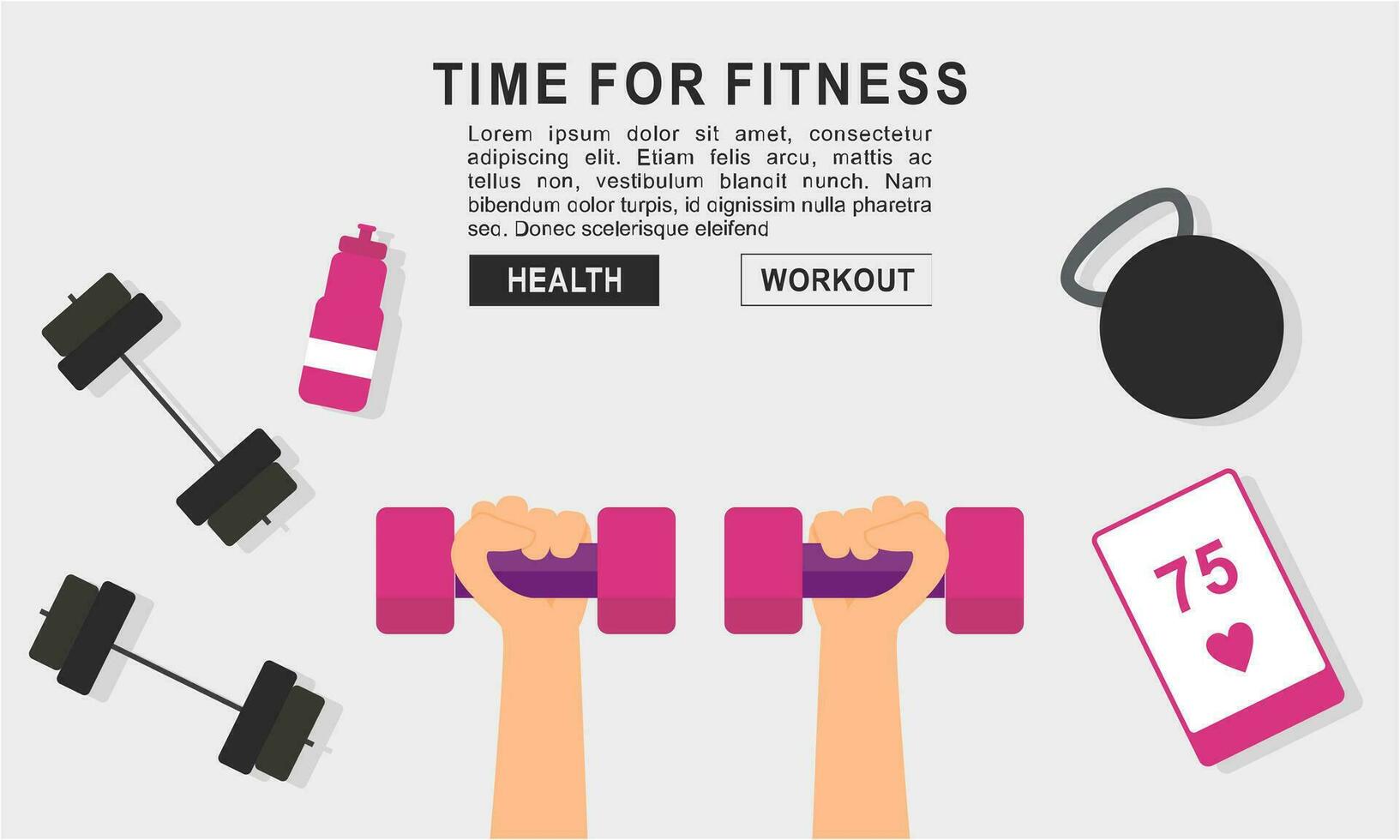 Fitness equipment logo flat concept vector