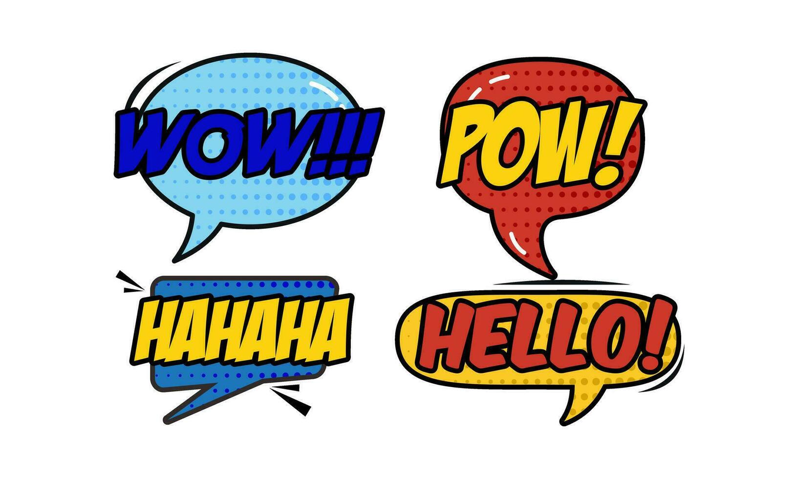Vintage comic empty speech bubbles set on blue background vector