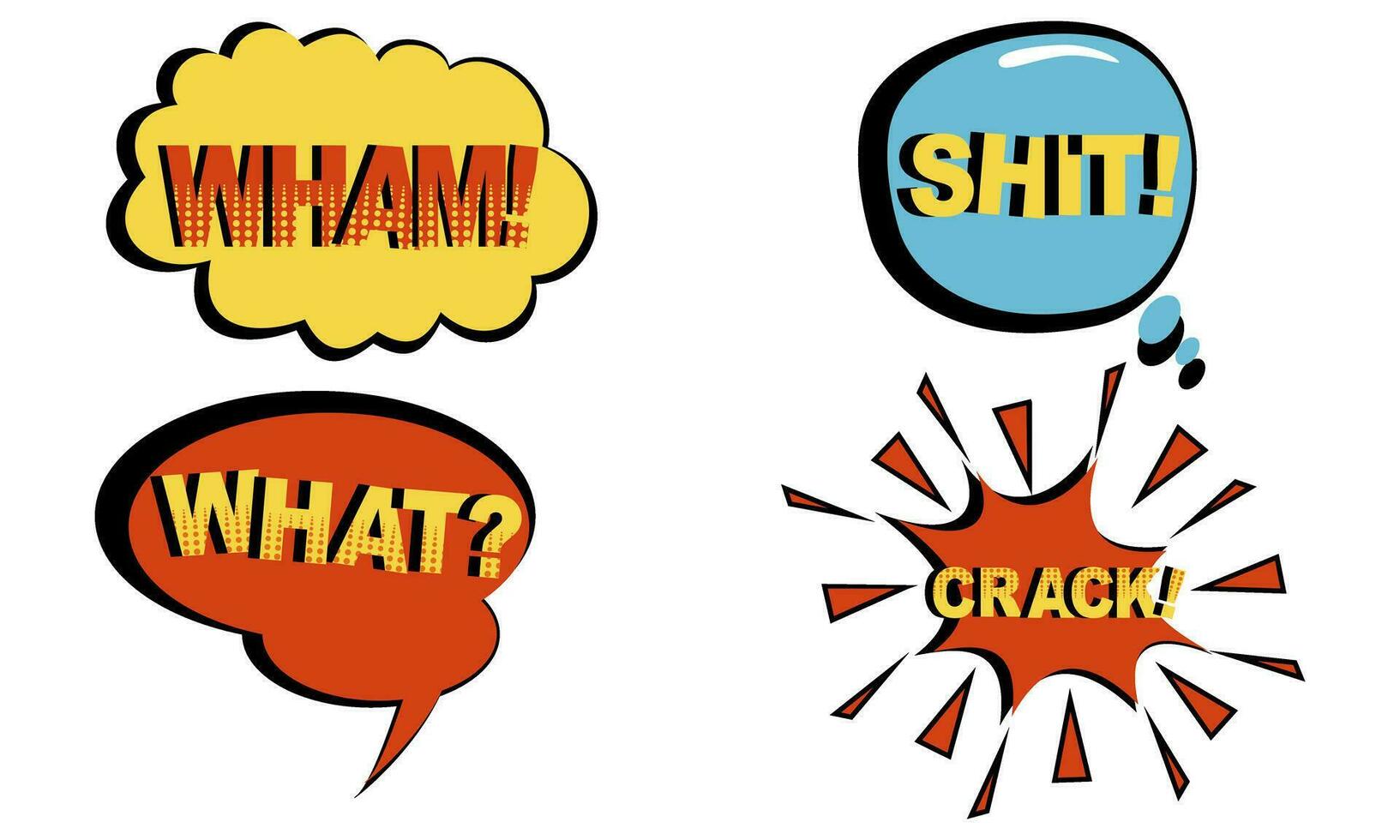 Vintage comic empty speech bubbles set on blue background vector