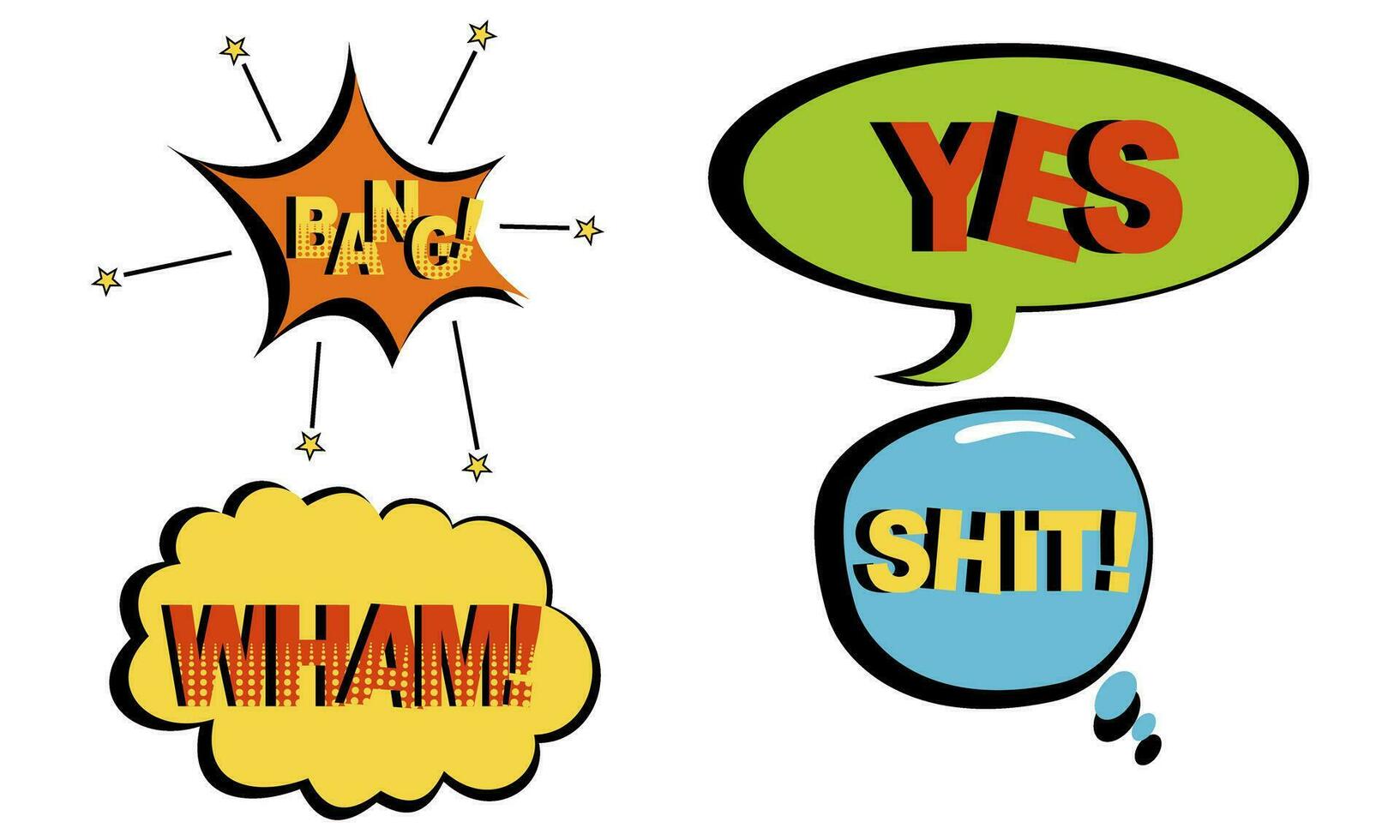 Vintage comic empty speech bubbles set on blue background vector