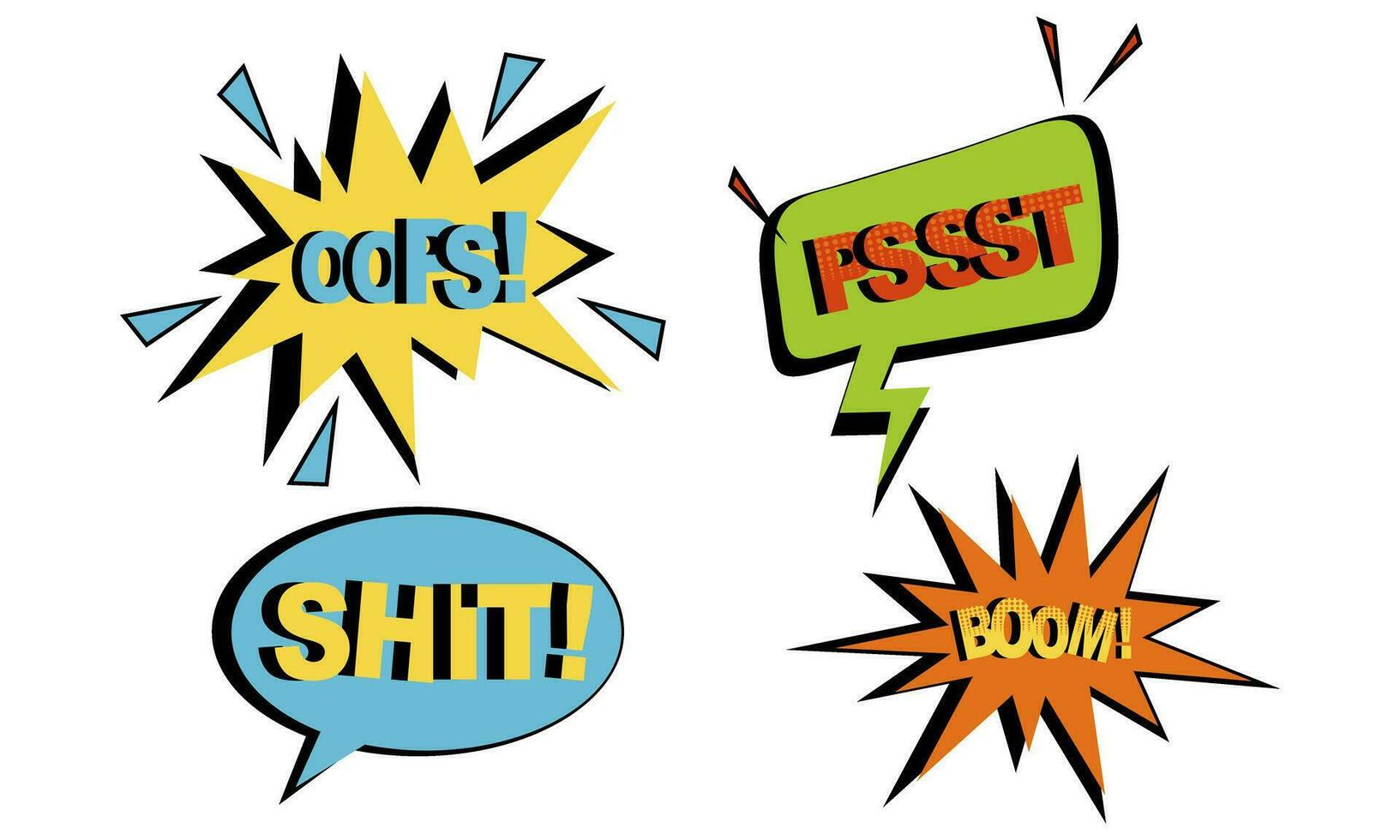 Vintage comic empty speech bubbles set on blue background vector