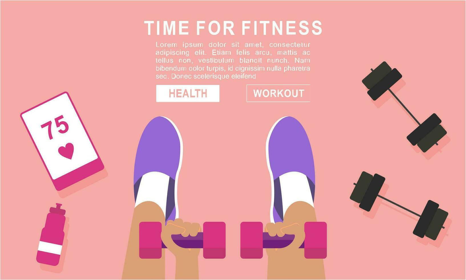 Fitness equipment logo flat concept vector