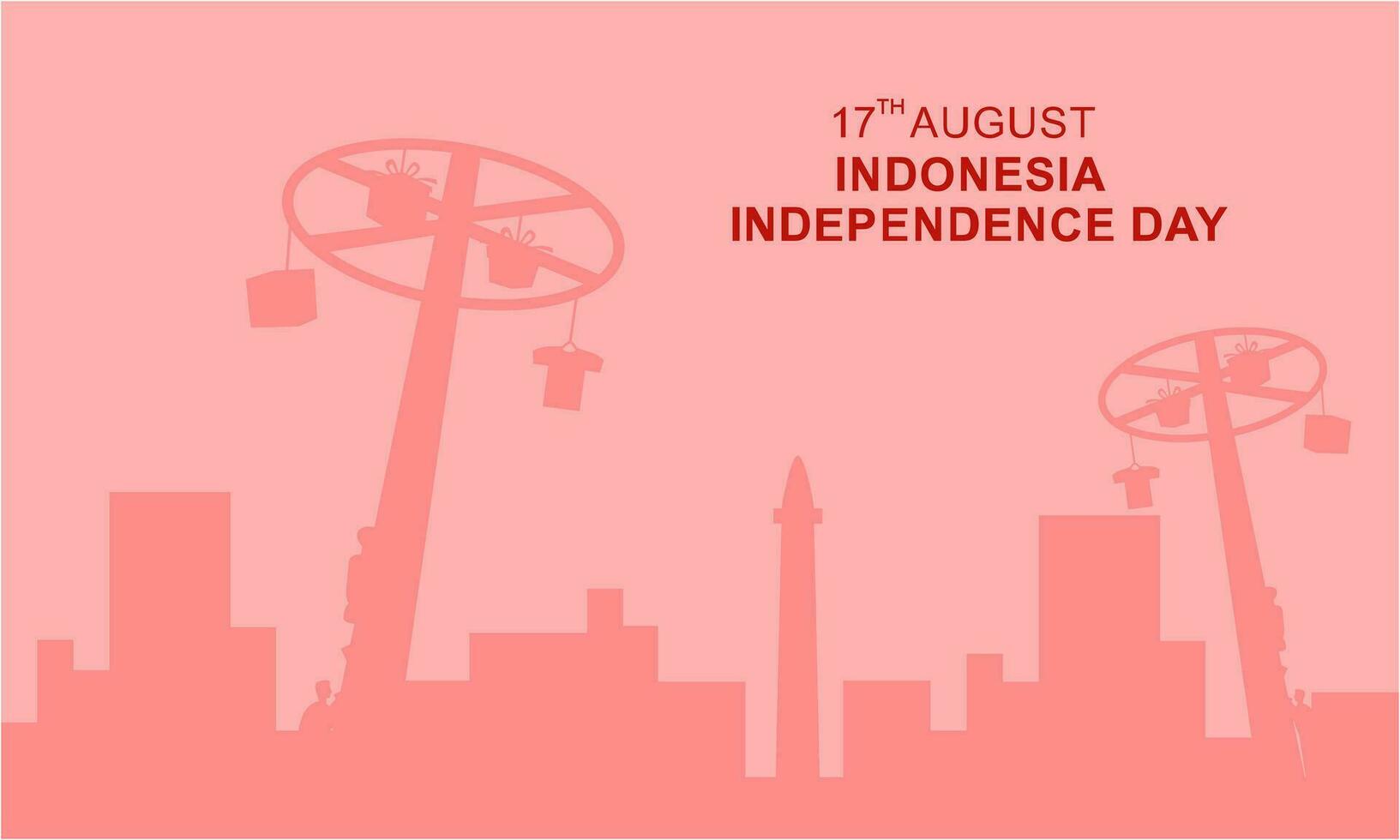 Indonesia independencia día 17 agosto con tradicional juegos concepto ilustración vector