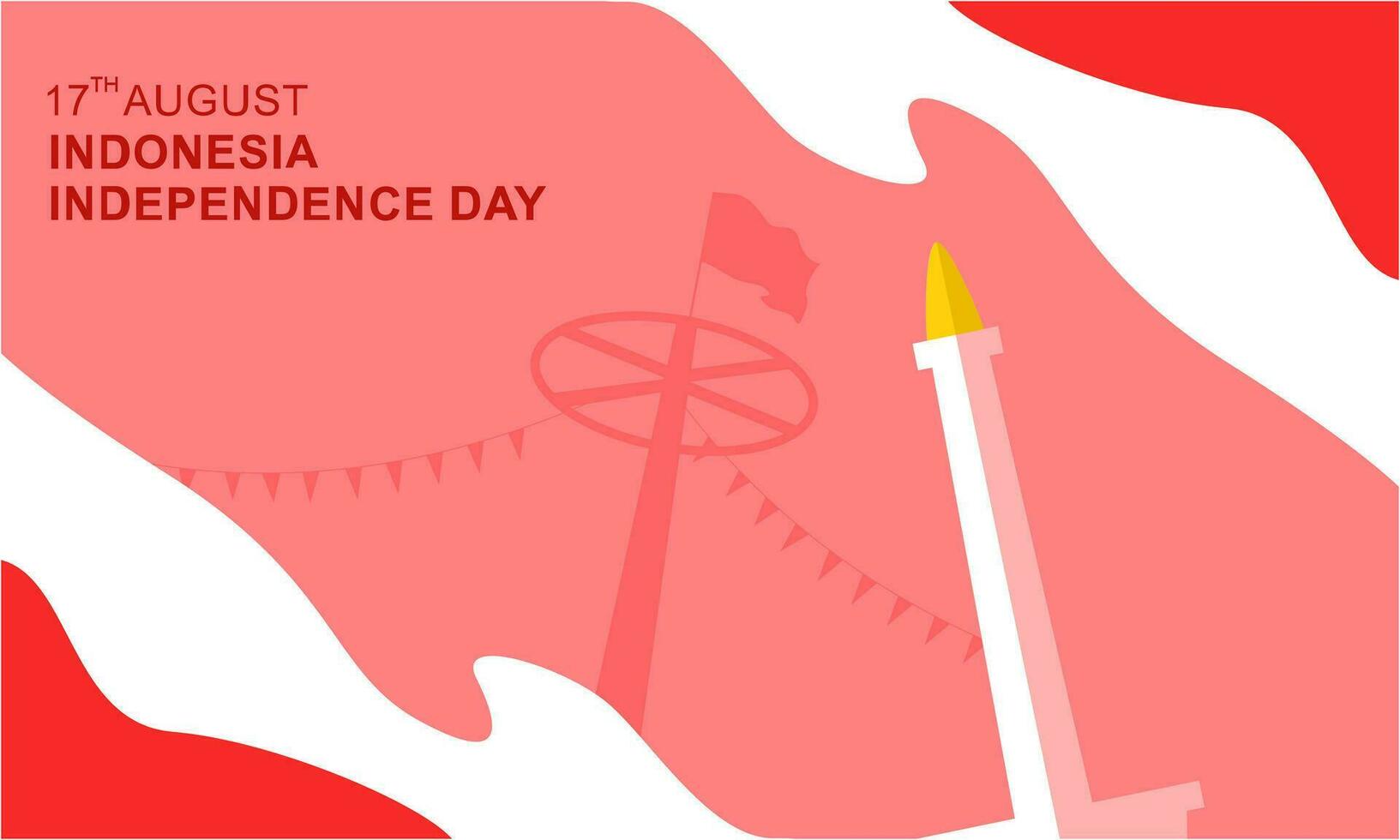 Indonesia independence day 17 august with traditional games concept illustration vector