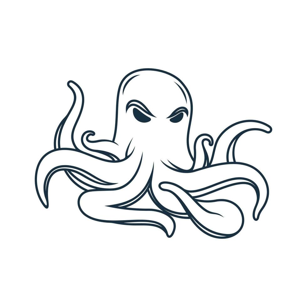 Octopus vector design element for drawing