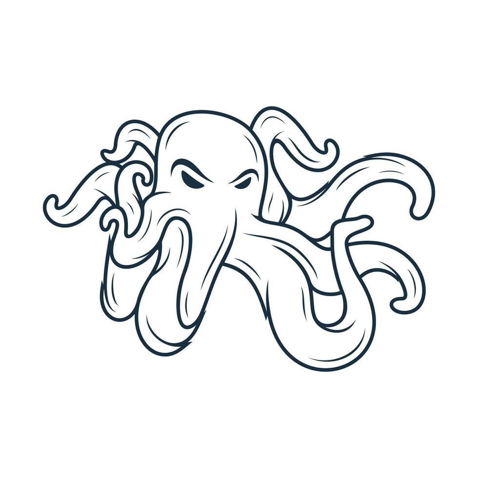 Octopus vector design element for drawing