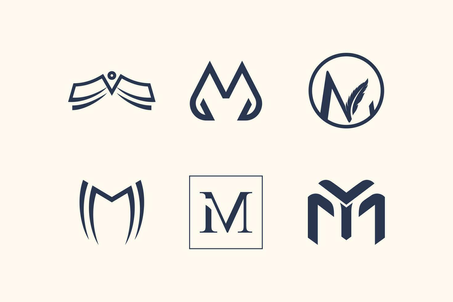 High End Metallic Brand Letter MM Logo