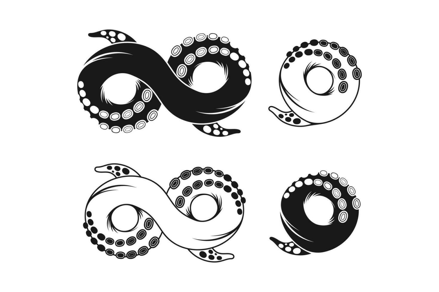 Tentacle logo design element for your business vector