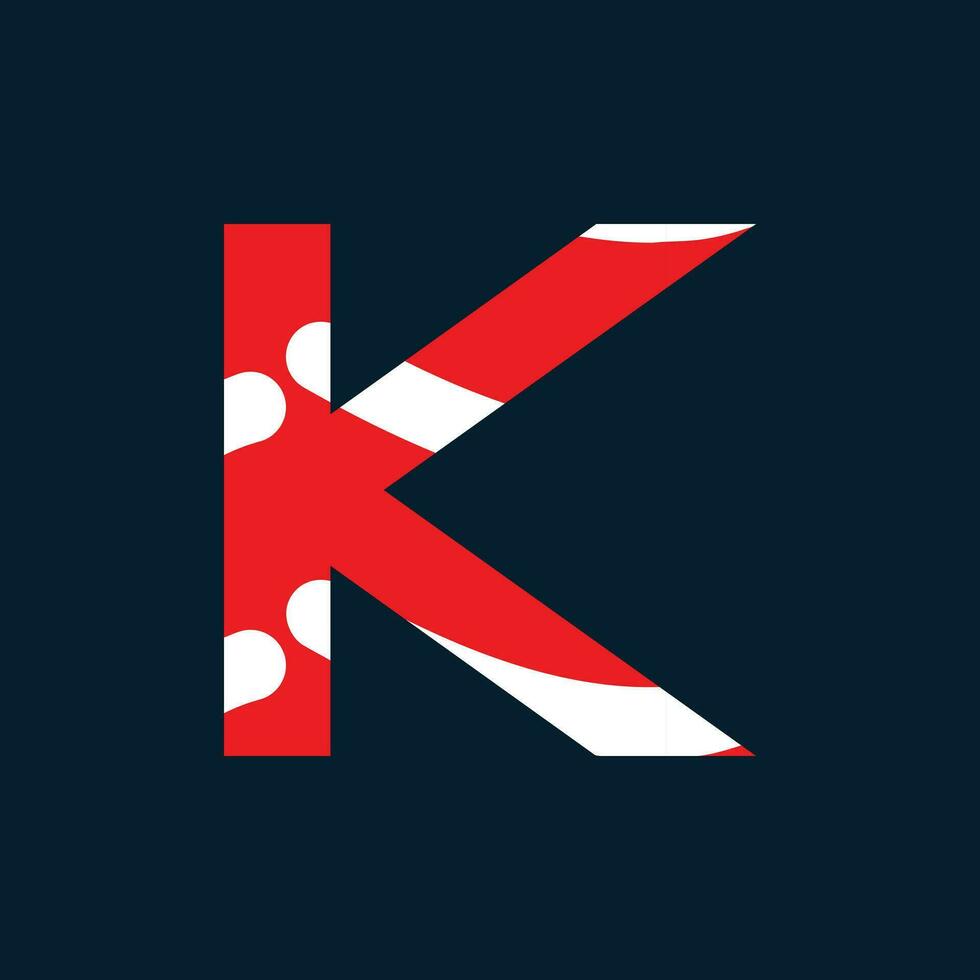 K letter logo or k text logo and k word logo design. vector