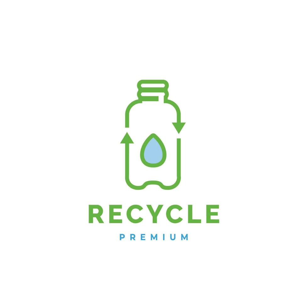 Green Recycle bottle logo nature environment vector template icon