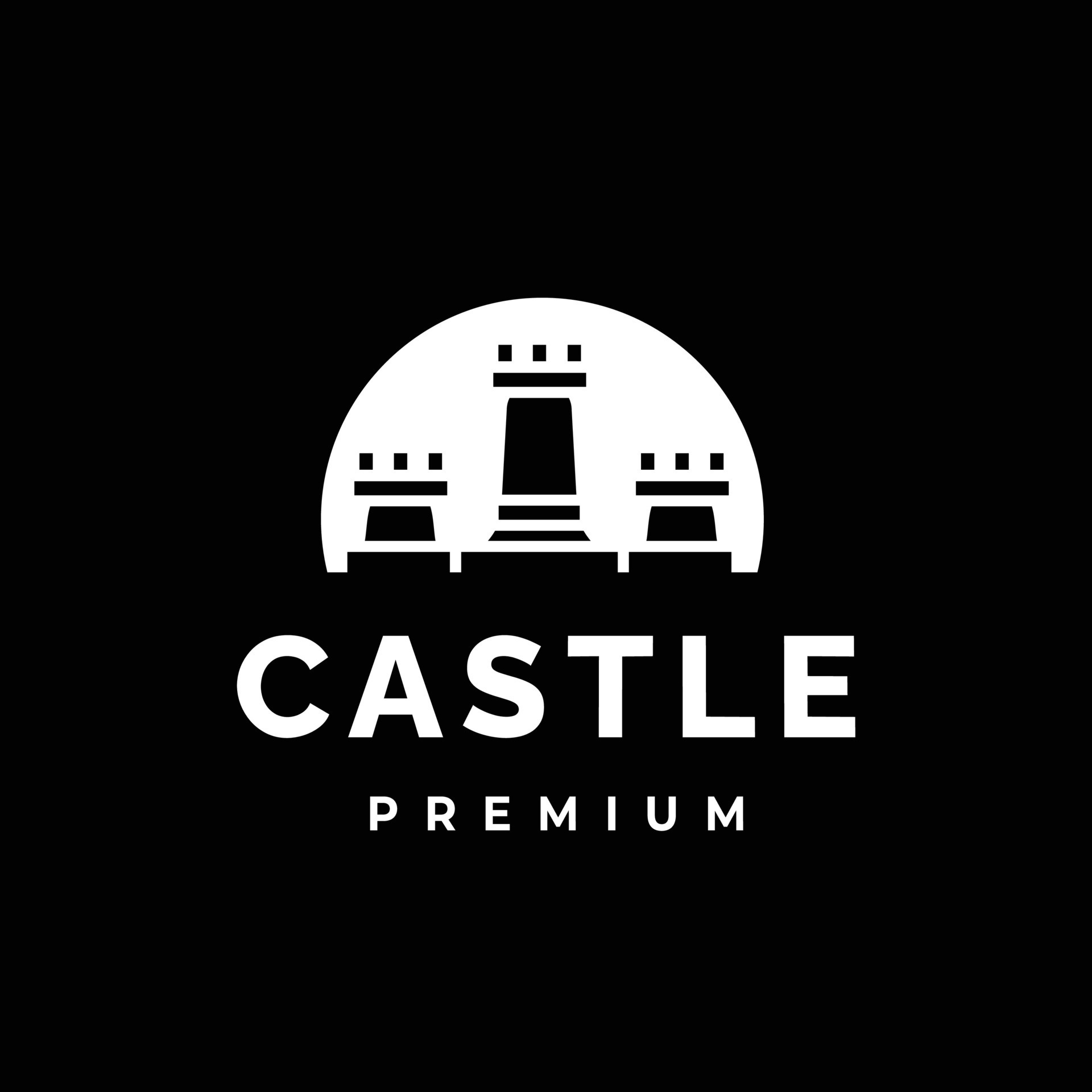 Castle vector icon logo, royal building symbol with silhouette 26783082 ...