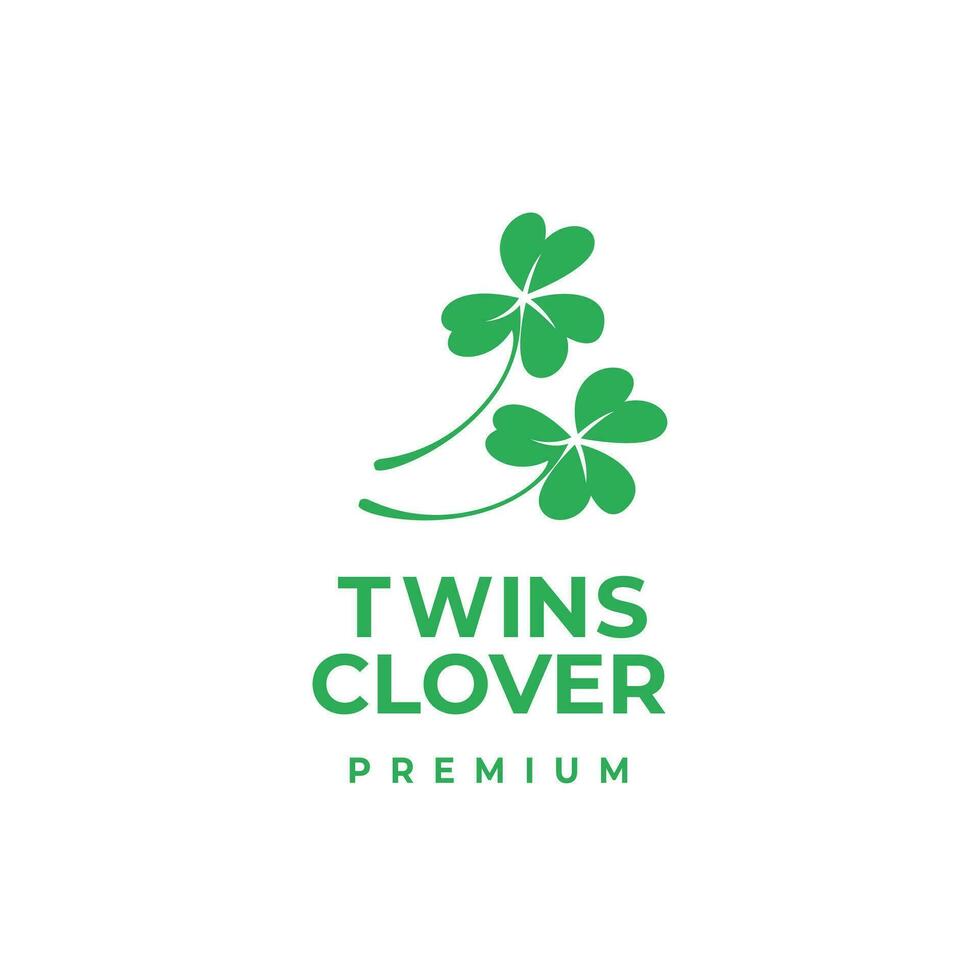 Three Leaf Clover Decorative Icon Logo for shop or studio vector
