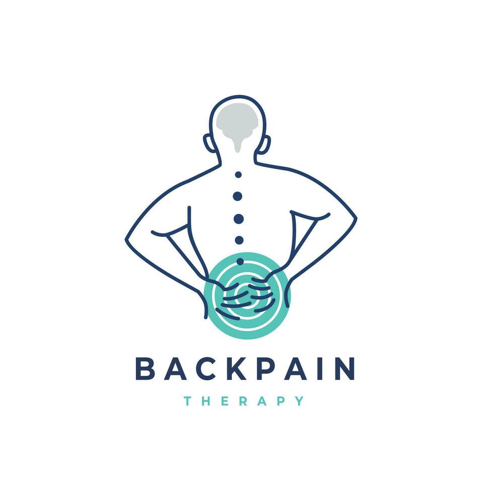 espalda dolor vector logo ilustración. quiropráctica icono diseño espina icono para fisioterapeuta terapia ajuste para clínica