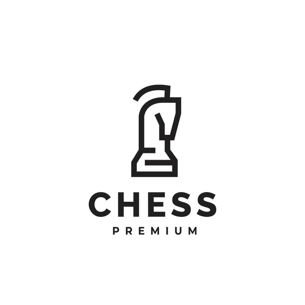 Chess vector icon logo, Horse symbol for chess match