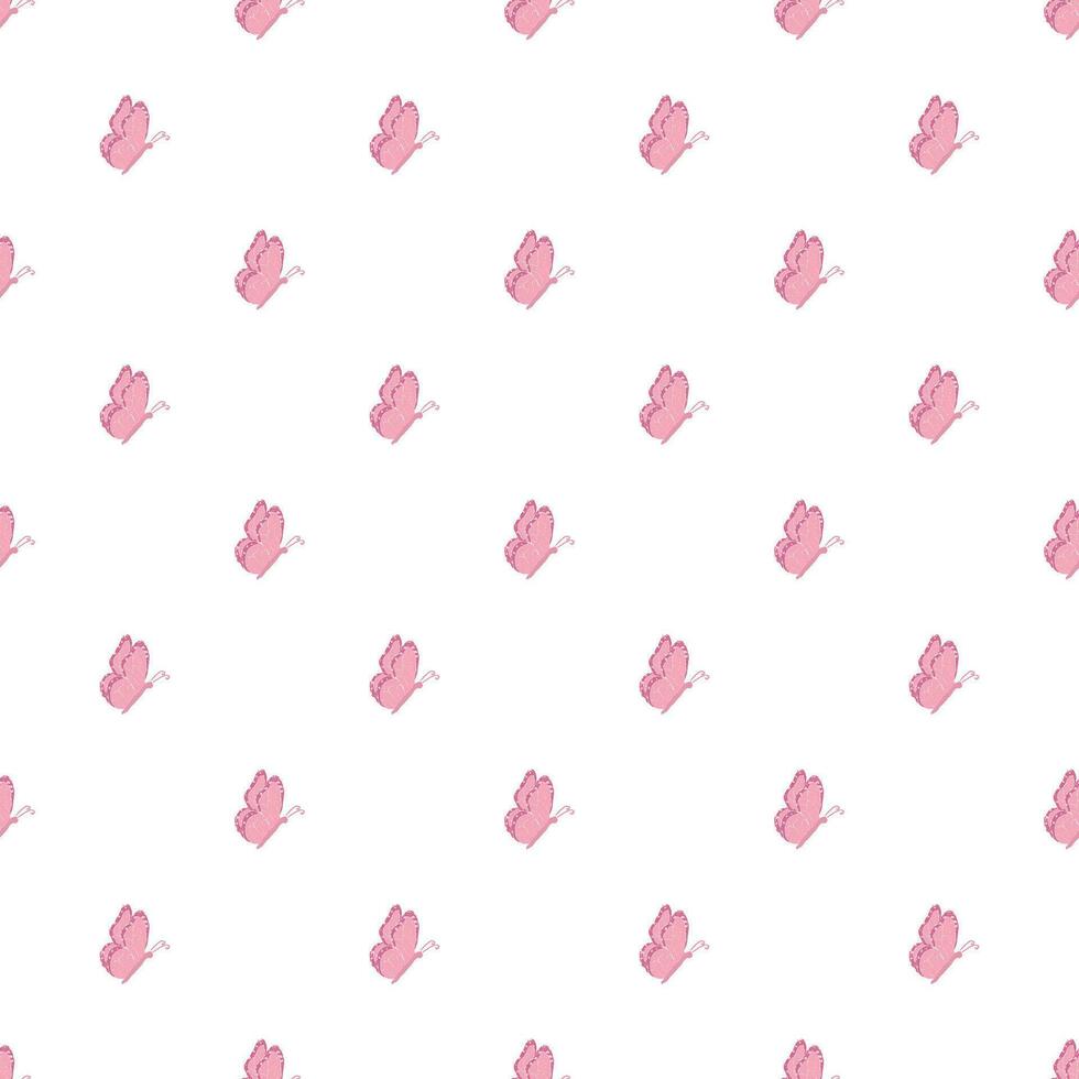 Seamless butterfly pattern. Drawn butterfly background vector