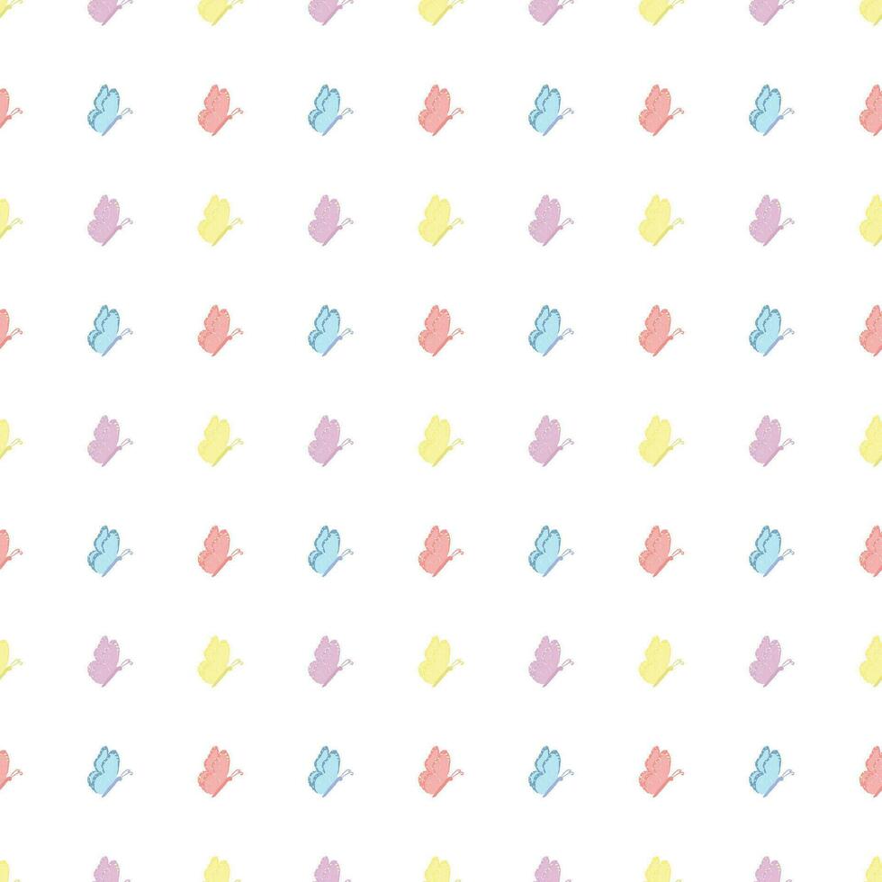 Seamless butterfly pattern. Drawn butterfly background vector