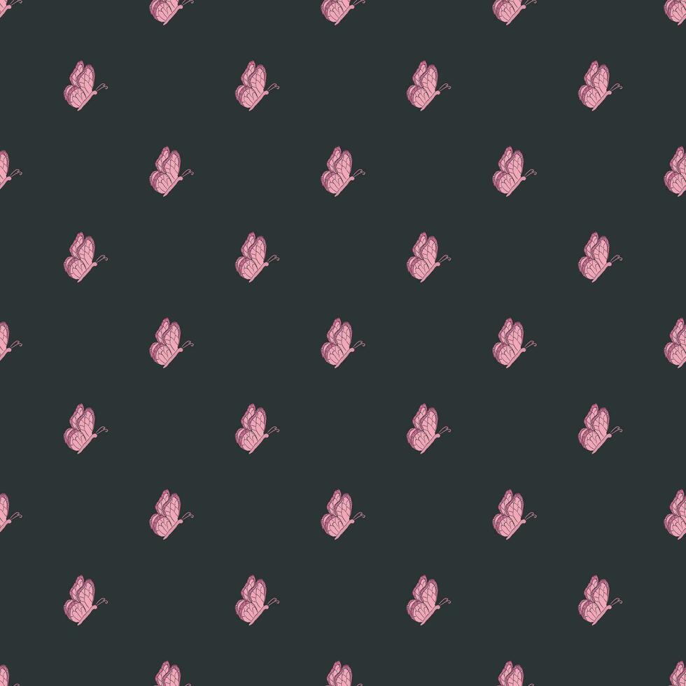 Seamless butterfly pattern. Drawn butterfly background vector
