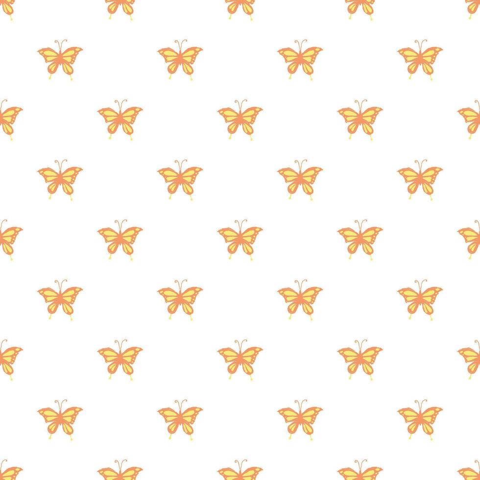 Seamless butterfly pattern. Drawn butterfly background vector