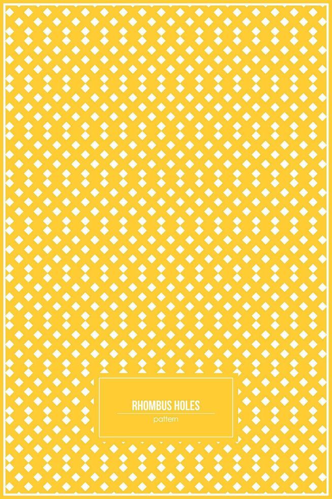 multiple rhombus holes pattern with yellow background vector
