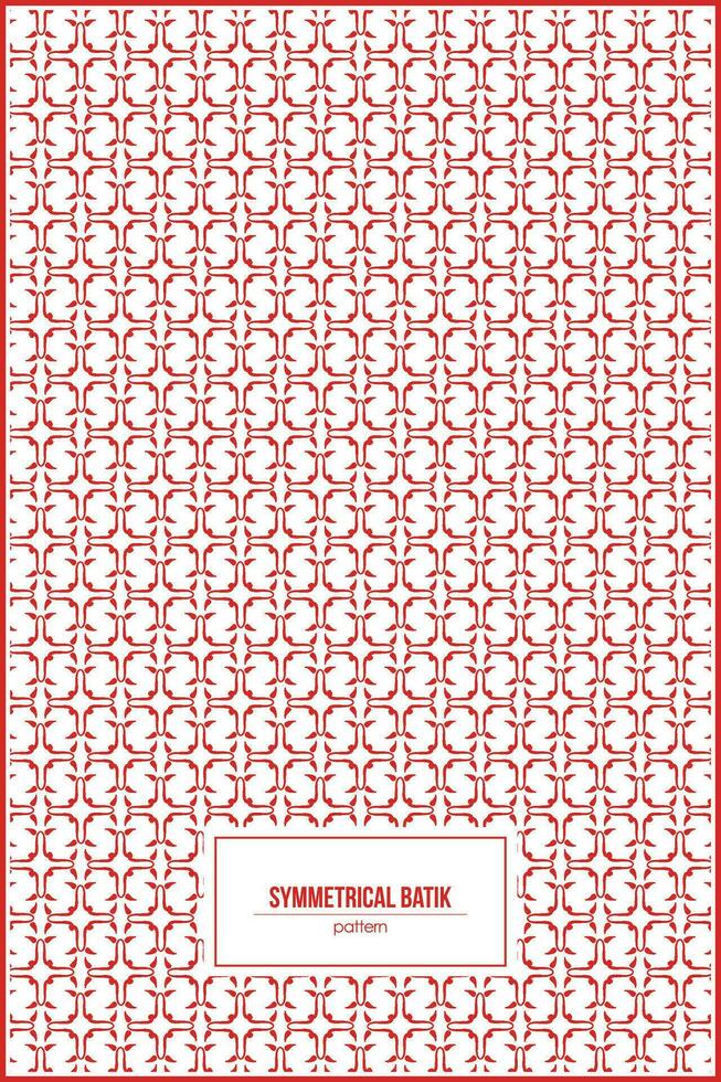 symmetrical batik pattern with uinique red shape vector