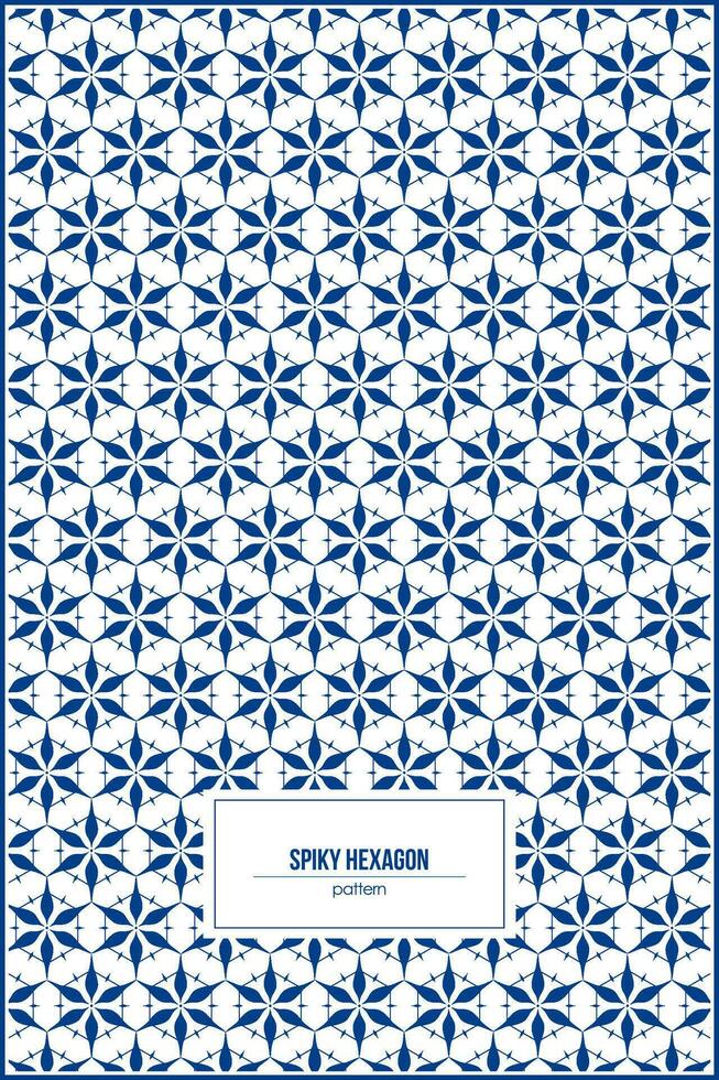unique blue spiky hexagon pattern vector