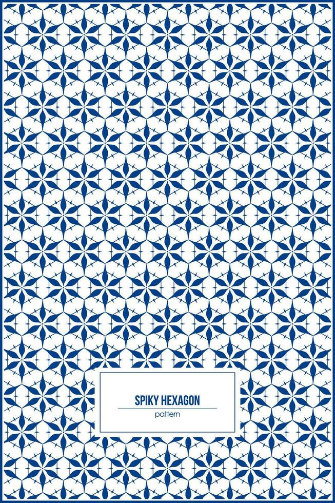 unique blue spiky hexagon pattern vector