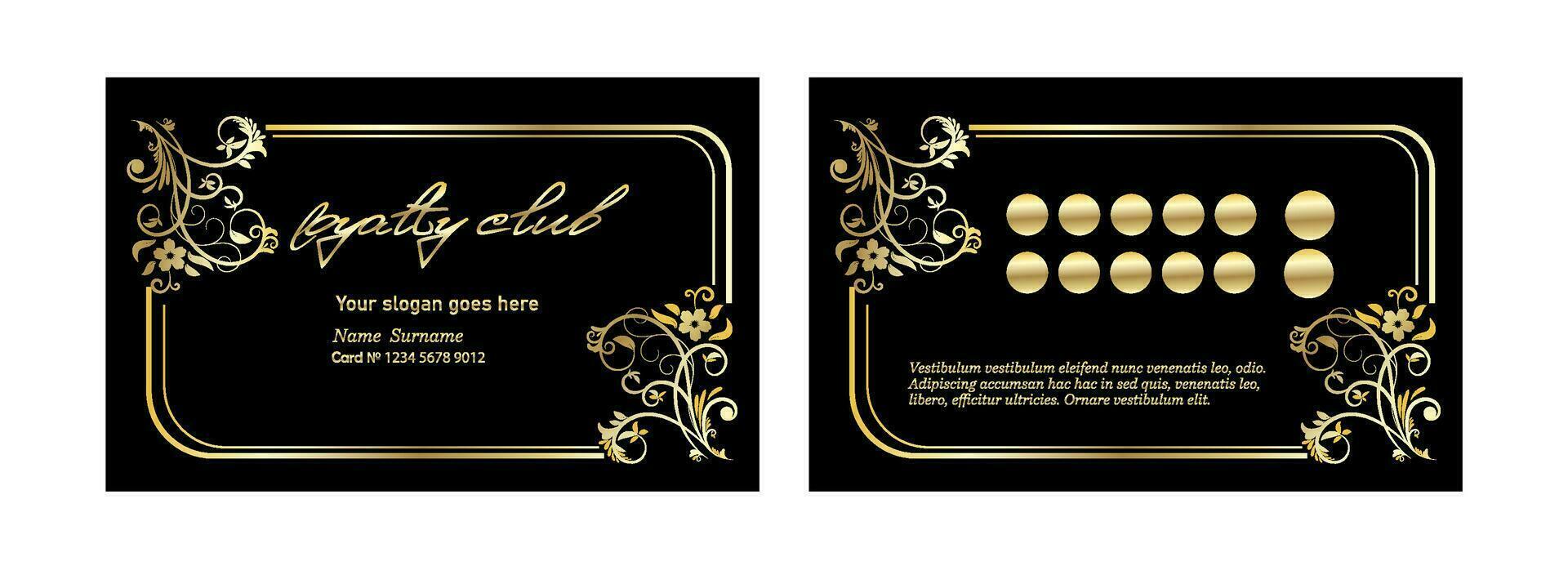 loyalty card in luxury vintage style vector