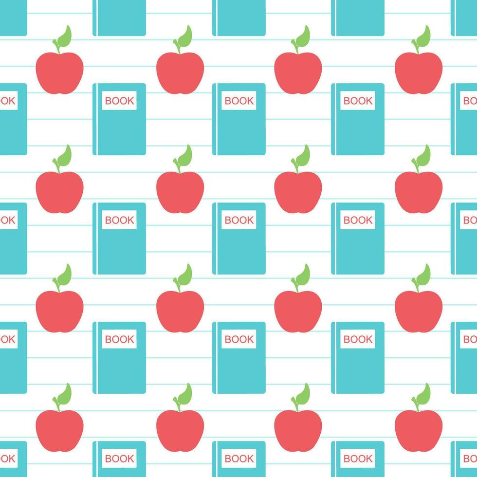 Happy Teacher Seamless Pattern Design Educational Style Elements in Template Hand Drawn Cartoon Flat Illustration vector