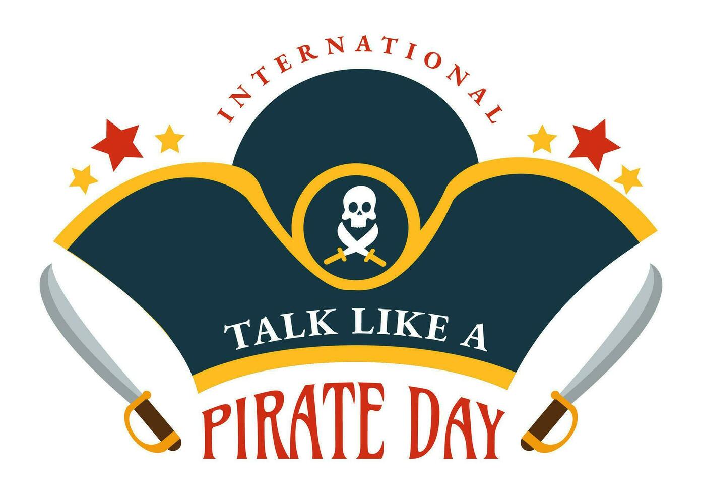 International Talk Like A Pirate Day Vector Illustration with Cute