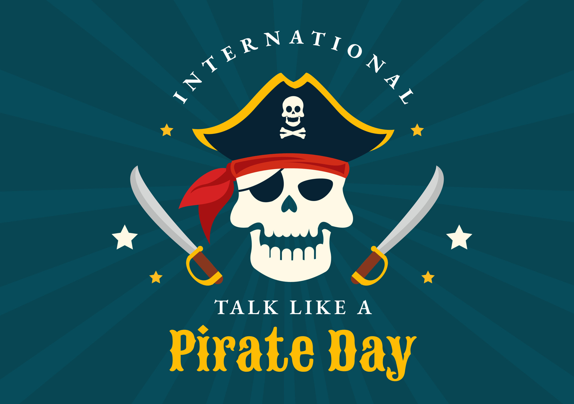 International Talk Like A Pirate Day Vector Illustration with Cute