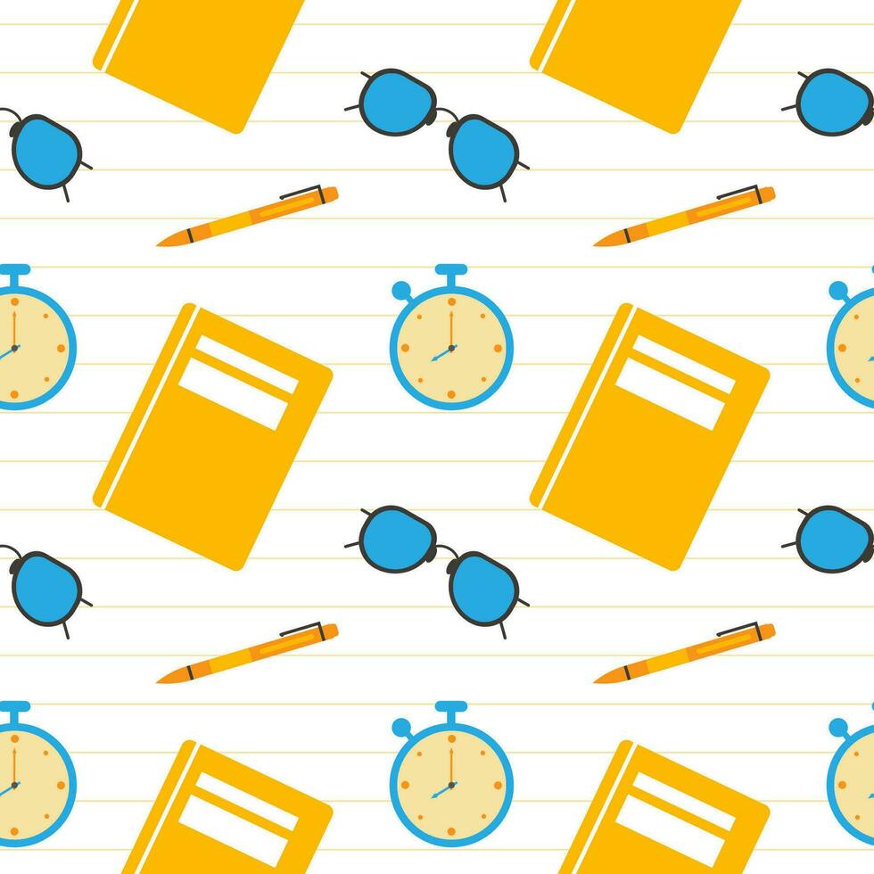 Happy Teacher Seamless Pattern Design Educational Style Elements in Template Hand Drawn Cartoon Flat Illustration vector