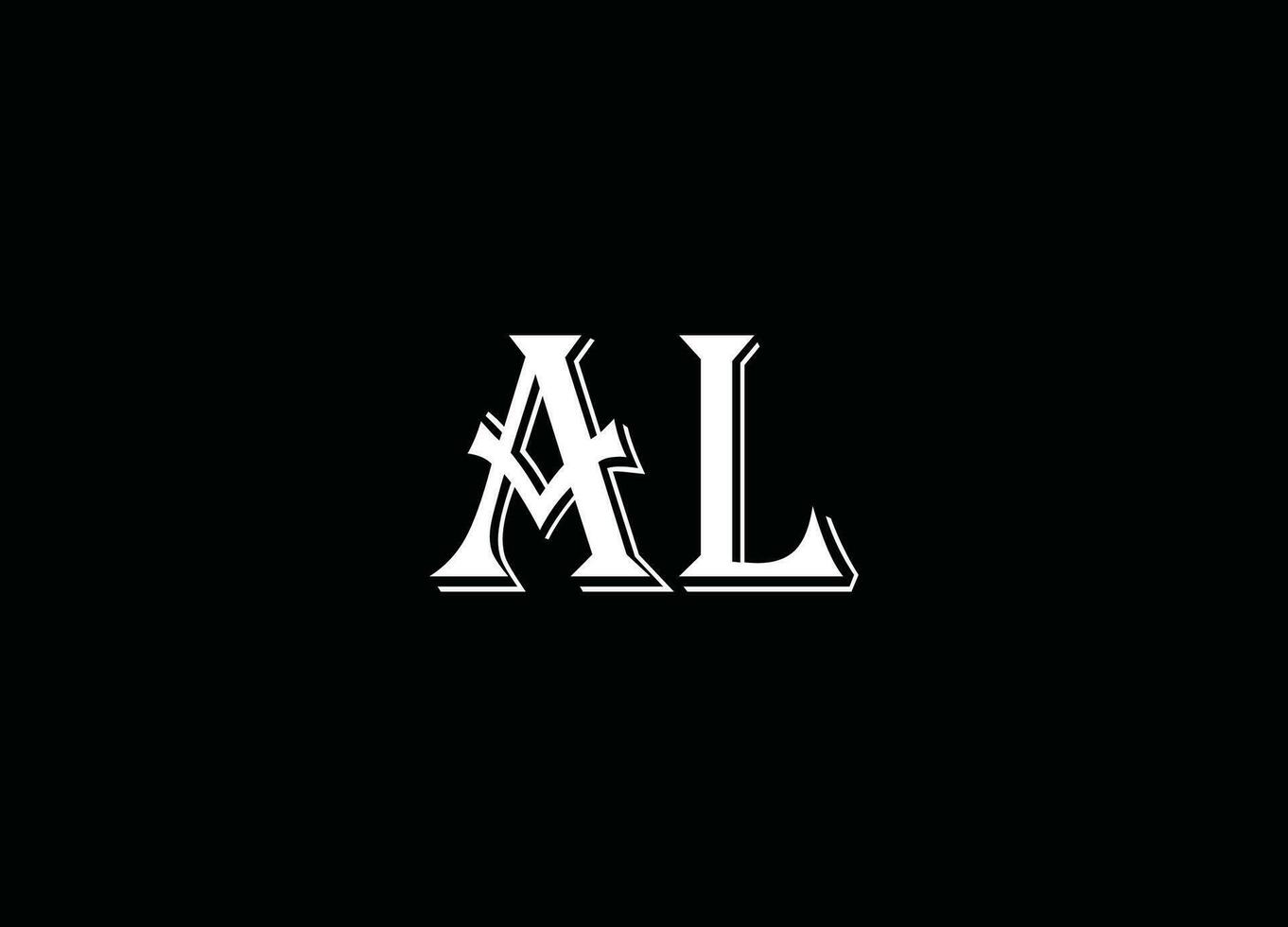 AL logo, la logo, al letter logo,  AL monogram logo, AL lainitials logo vector