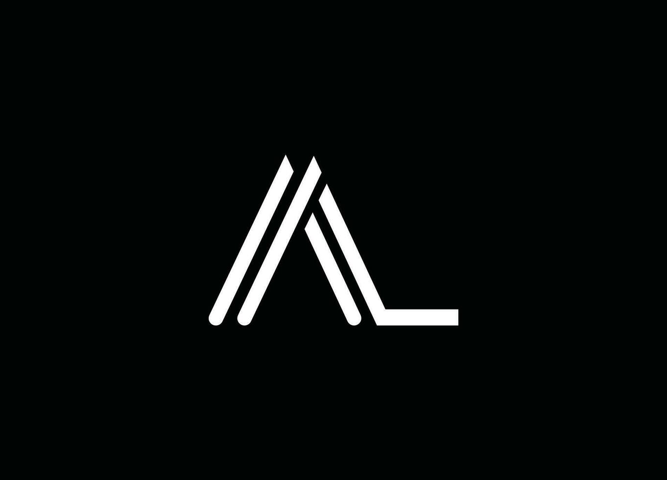AL logo, la logo, al letter logo,  AL monogram logo, AL lainitials logo vector