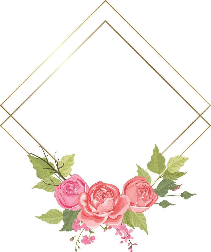 floral marco con floral decoraciones y hojas vector
