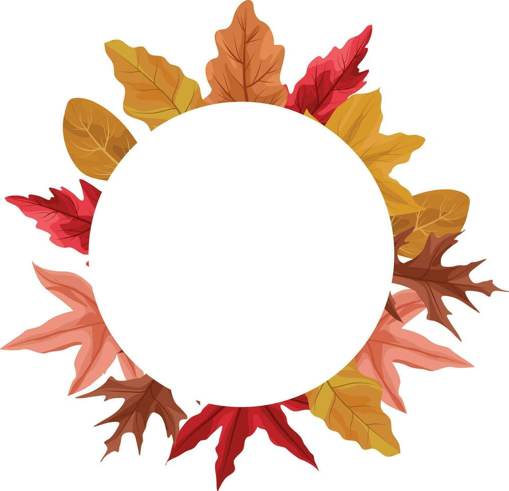 autumn frame with dry maple leaf decoration vector