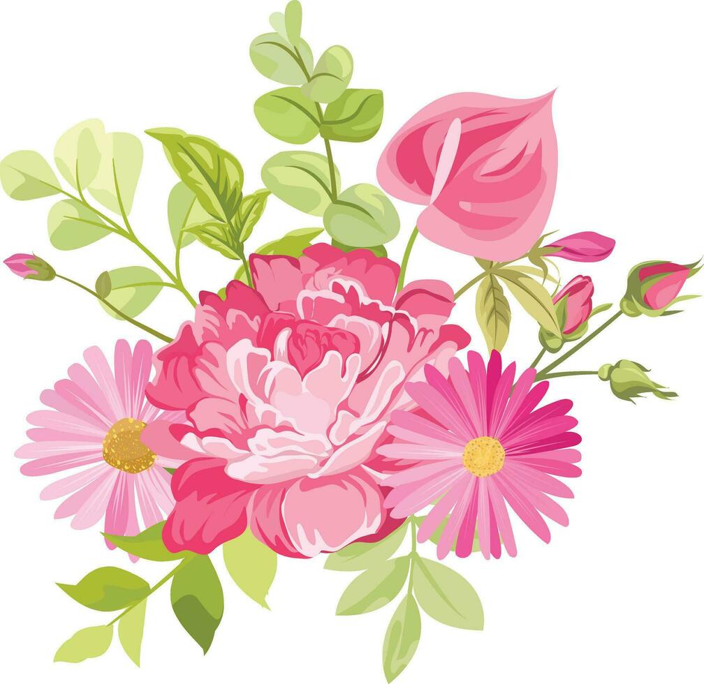 a bouquet of flowers with a bouquet of beautiful flowers vector