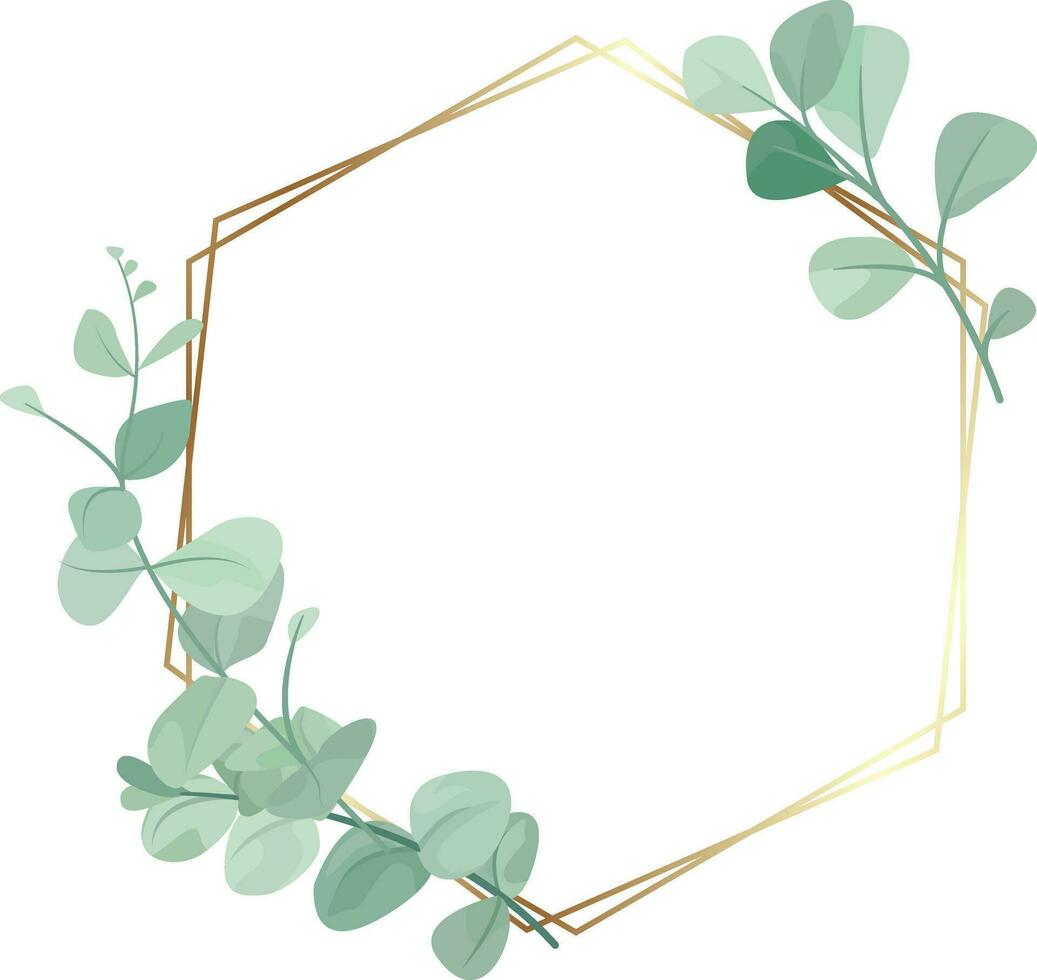 leaf frame with ornate eucalyptus leaves vector