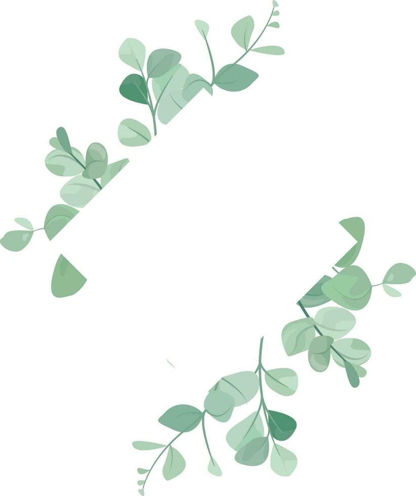 leaf frame with ornate eucalyptus leaves vector