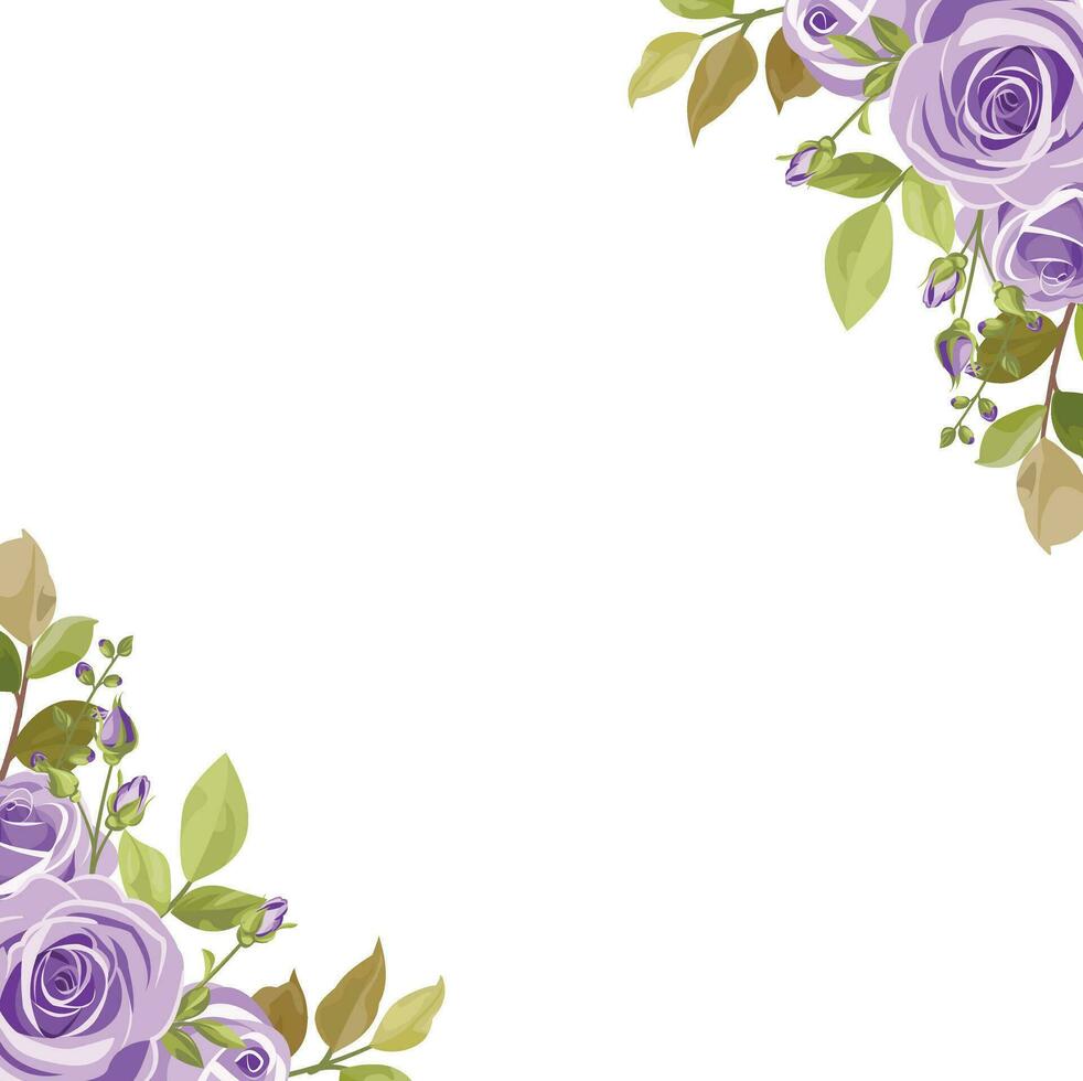 floral frame with beautiful rose decoration vector