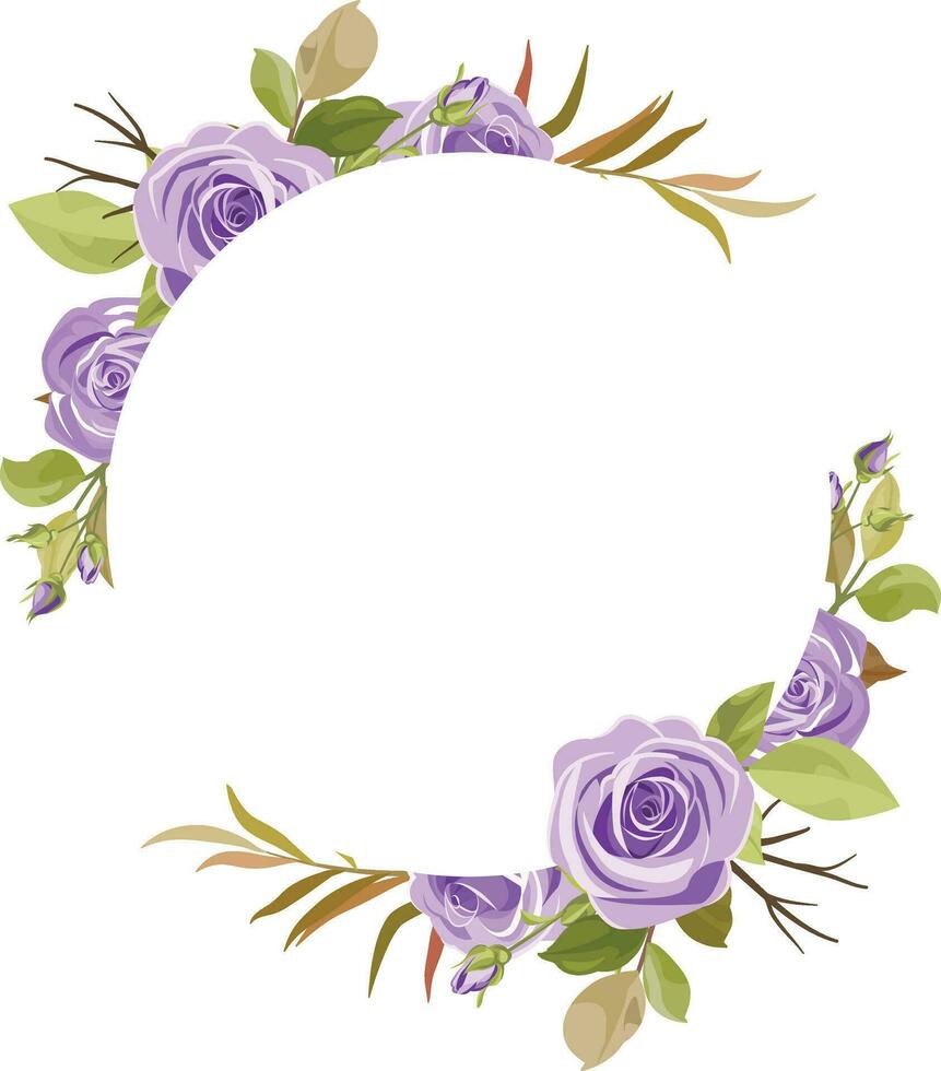 floral frame with beautiful rose decoration vector