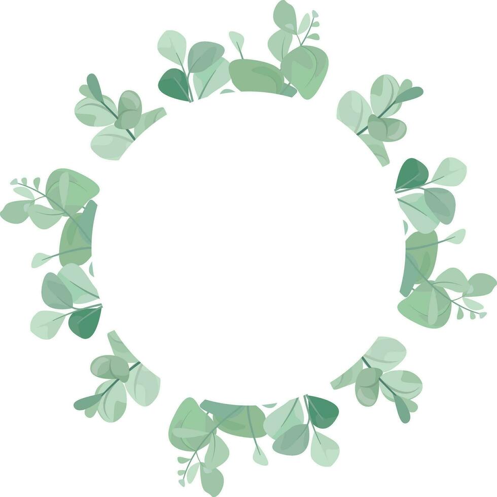leaf frame with ornate eucalyptus leaves vector