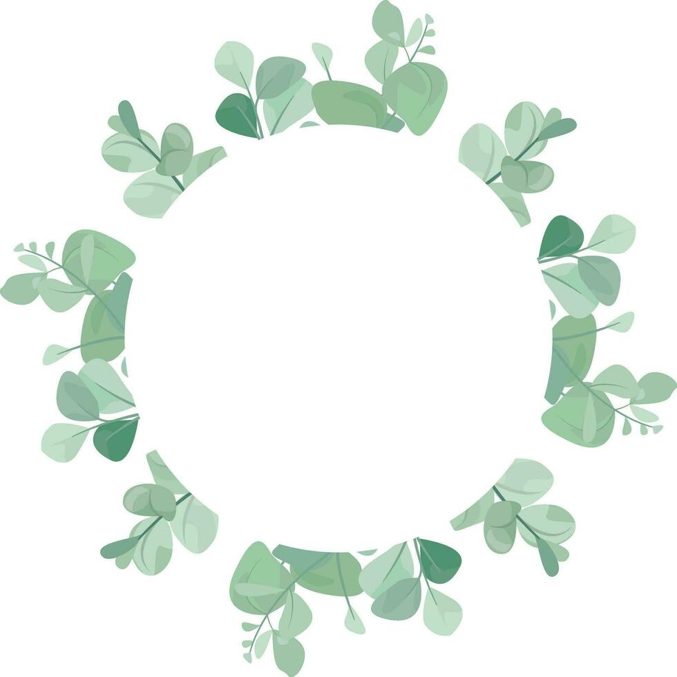 leaf frame with ornate eucalyptus leaves vector