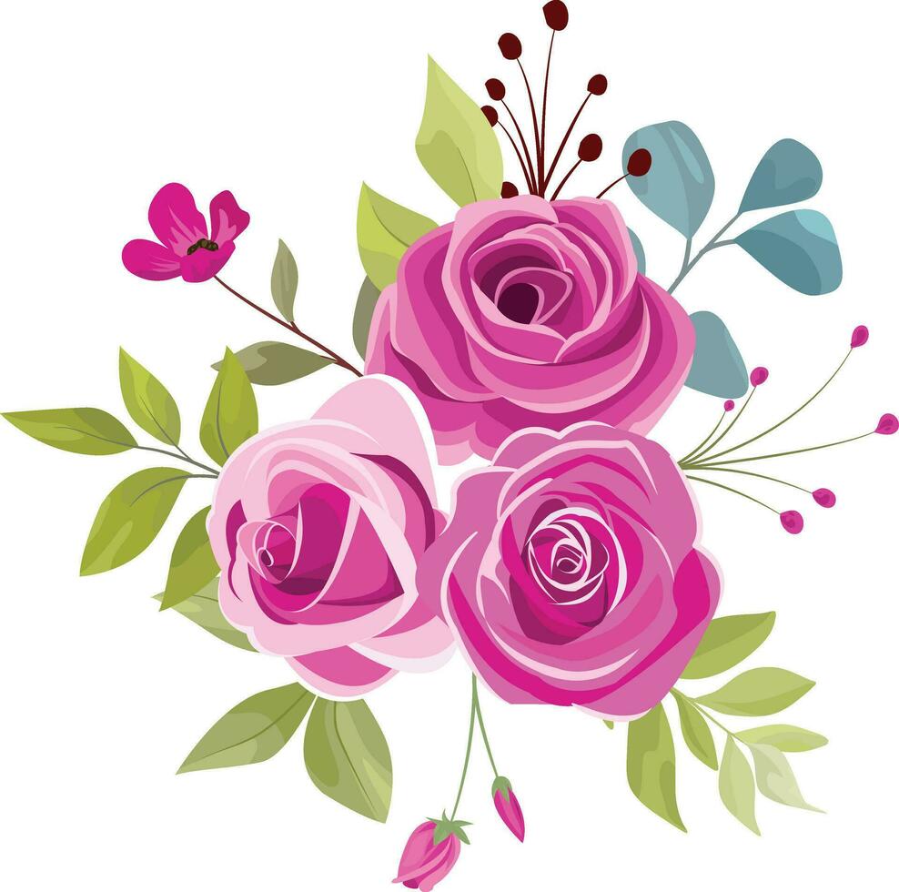 vector rose flower bouquet, perfect for decorating wedding invitations ...