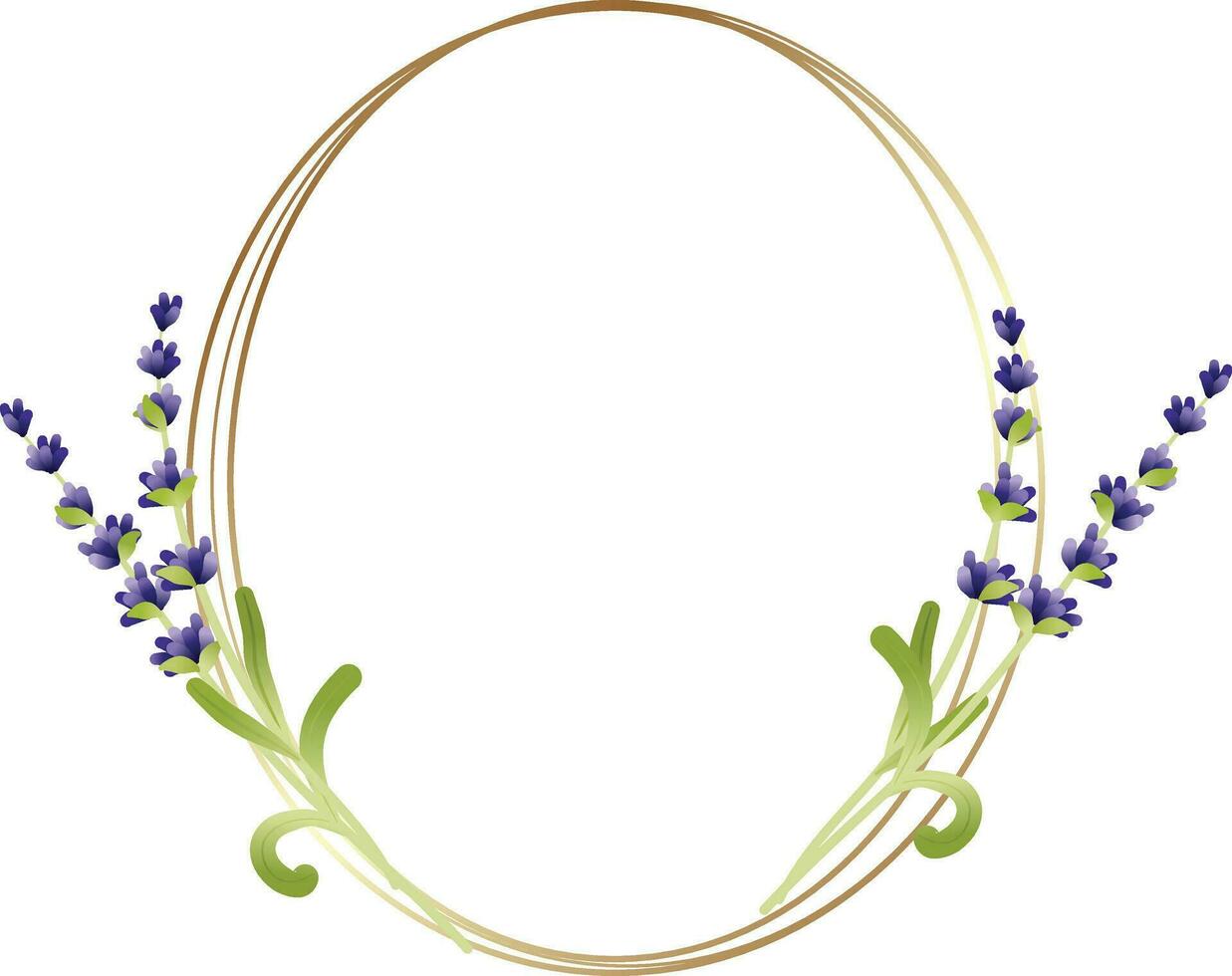 floral frame with purple lavender flowers vector