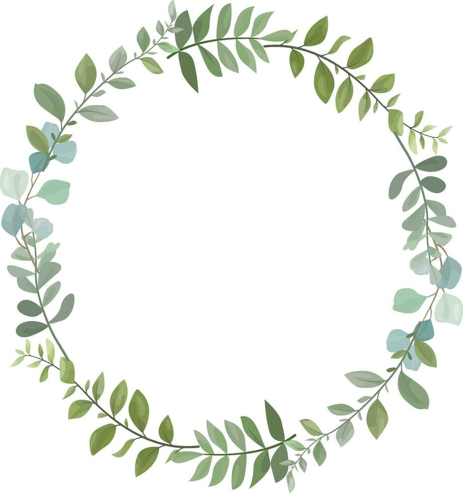 design of wild leaves arranged in a circle vector