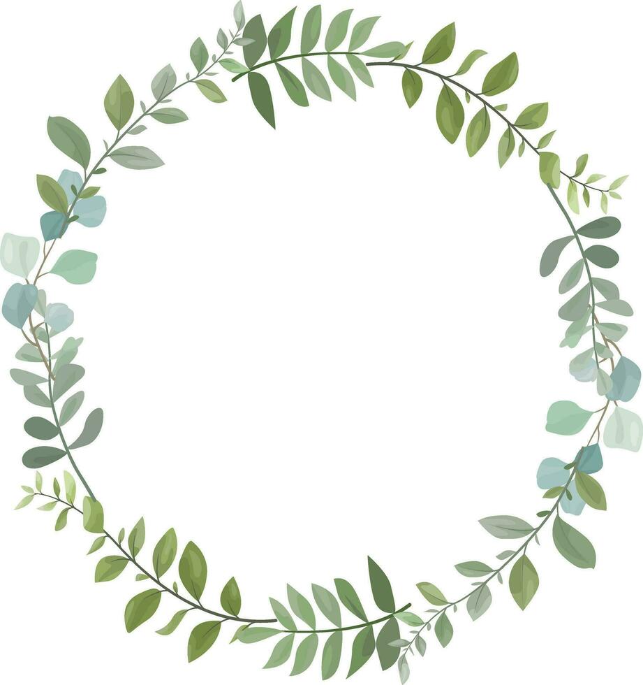 design of wild leaves arranged in a circle vector